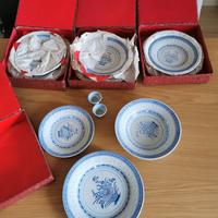 4 Set Piatti Cinesi Chicco di Riso Porcellana 