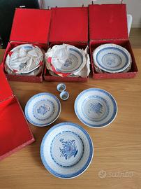4 Set Piatti Cinesi Chicco di Riso Porcellana 