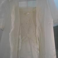 vestaglia e camicia da notte in raso con pizzo 