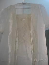 vestaglia e camicia da notte in raso con pizzo 
