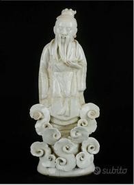 Statuetta antica cinese saggio immortale - Blanc