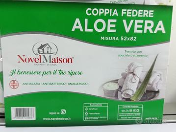 Coppia Federe Copricuscino Aloe Vera 52x82
