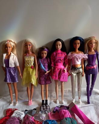 Lotto 5 Barbie Fashionistas + Skipper