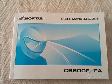 libretto uso e manutenzione Honda Hornet 2007