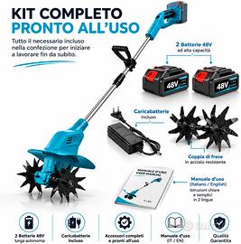 MOTOZAPPA CON DOPPIA BATTERIA 48V ASTA REGOLABILE