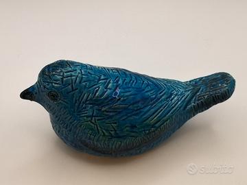 Ceramiche Bitossi figura passero "Rimini Blu"