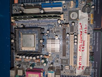 Lotto Retro-PC:  Gigabyte S754 + AMD sempron+ 2 gb