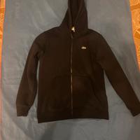 Tuta completa con felpa con zip lacoste nera