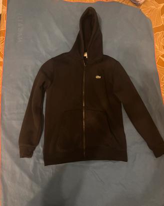 Tuta completa con felpa con zip lacoste nera
