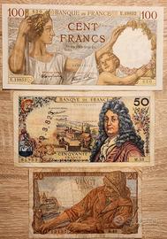 Set di banconote francesi anni 40