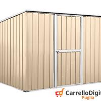 Casetta box giardino Acciaio 260x185cm beige