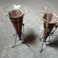 2 vasetti in metallo