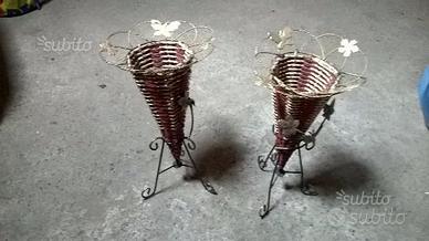 2 vasetti in metallo