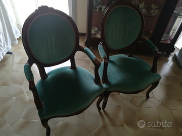 Coppia Antiche poltrone in legno