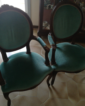 Coppia Antiche poltrone in legno