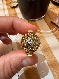 Anello oro diamante con orologio baume mercier