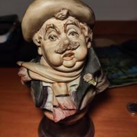 Statuetta Capodimonte vintage uomo con cappello