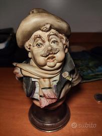 Statuetta Capodimonte vintage uomo con cappello