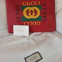 Pochette unisex rossa marchio Gucci originale