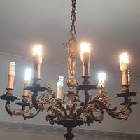 Lampadario vintage con 8 braccia