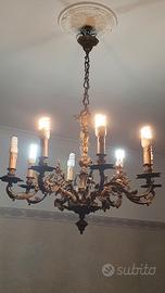 Lampadario vintage con 8 braccia