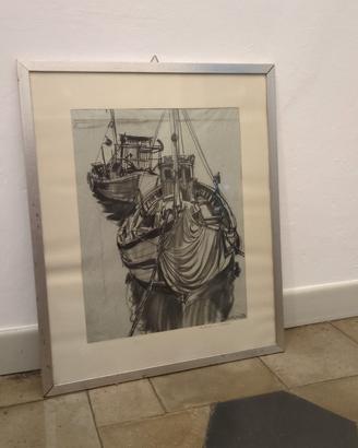 Carlo Semplici "Pescherecci a Cattolica" 1975