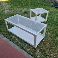 Tavolo esterno metallo bianco lucido 54x120x48