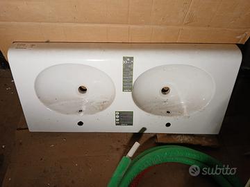 LAVABO DOPPIA VASCA CERAMICA GLOBO