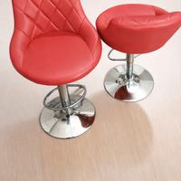 Sgabelli bar regolabili in simil pelle rossa
