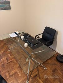 Tavolo scrivania calligaris in vetro