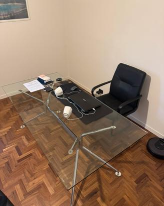 Tavolo scrivania calligaris in vetro