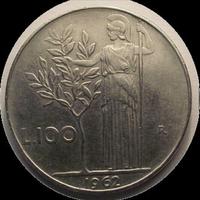 Moneta 100 lire Minerva 1962