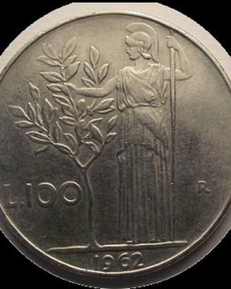Moneta 100 lire Minerva 1962