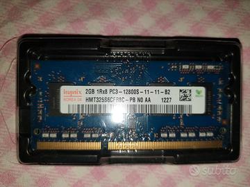 Ram 1 GB e/o 2 GB sodimm DDR3 PC3 10600S/12800S