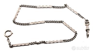 Stupenda catena orologio argento inizio 1900