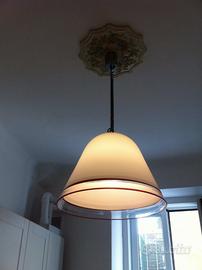 Lampadario Vintage '70/80 in Vetro Incamiciato