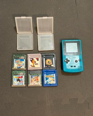 Game Boy Color turchese con 6 giochi originali