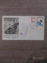 busta con francobolli centenario Marinelli