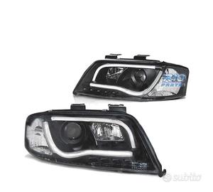 FARI LED PER AUDI A6 01-04 LUCE DIURNA NERA