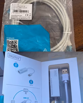 Adattatore rete usb/ lan + cavo  rete