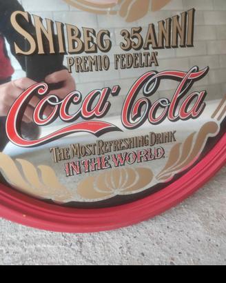 Specchio pubblicitario d'epoca Coca-Cola