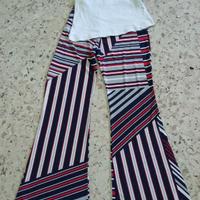pantalone elasticizzato blu bianco e rosso Aké 