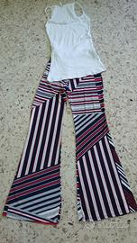 pantalone elasticizzato blu bianco e rosso Aké 