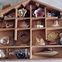 Vetrinetta di legno souvenir di viaggi, bomboniere