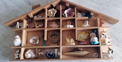 Vetrinetta di legno souvenir di viaggi, bomboniere