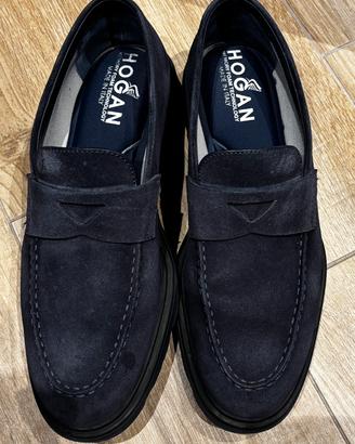 Mocassini Hogan camoscio Blu