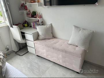 Pouf contenitore rosa