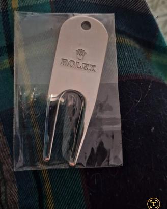 Forchetta divot da golf Rolex originale in acciaio