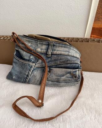 Borsa Wrangler in jeans originale shopper denim up