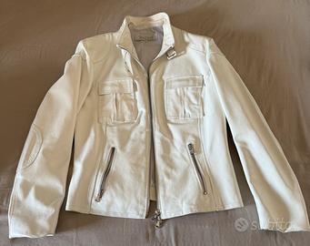 Giacca donna pelle bianca